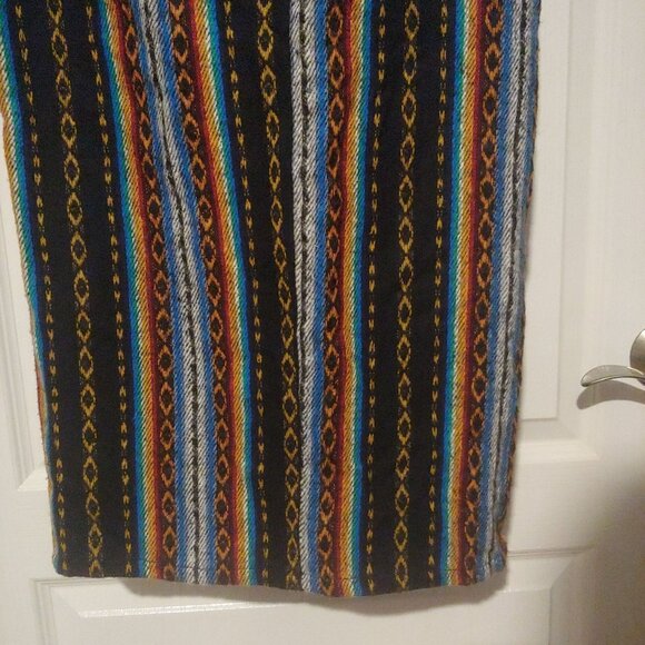 Guess By Georges Marciano Soft Colorful Ethnic Midi Wrap Skirt Fringe 27 - Picture 10 of 11